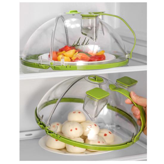 Крышка для еды с защитой от брызг для пароварки Встроенная ручка Прозрачная защита от брызг Крышка для микроволновой печи для хранения продуктов