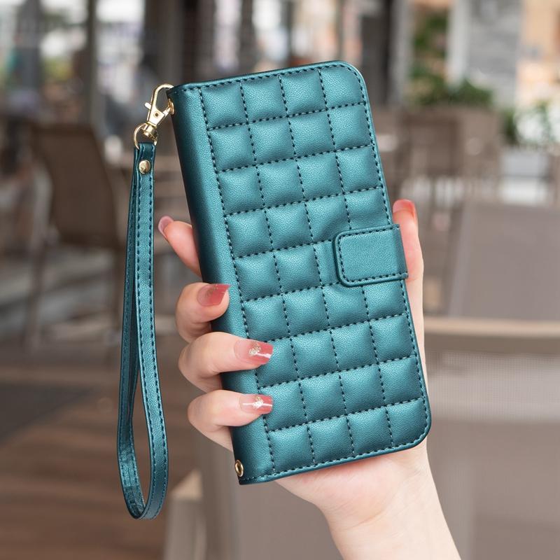 Redmi 14C 13C A3 Flip Case for Fundas Xiaomi Redmi Note 14 Pro 13 Pro+ Plus Poco C75 Cases Luxury Checkered Leather Wallet Cover