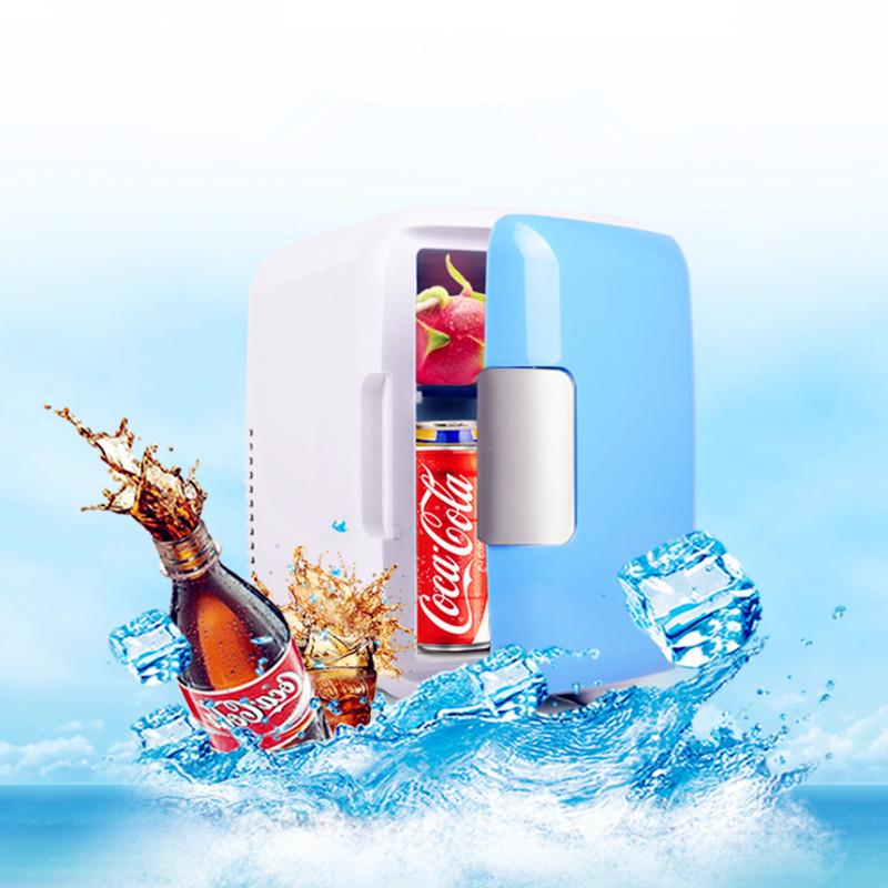 4L Dual-Use Mini Car Refrigerator with Insulation, Portable for Home and Car; Customizable Logo Option