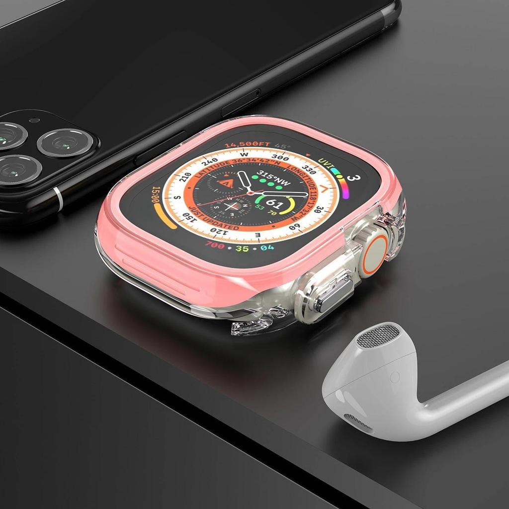 Чехол из ТПУ+ПК для Apple Watch Ultra 2 49 мм Серии 9 8 7 6 SE 5 4 45 мм 41 мм Защитная рамка-бампер Чехол для iwatch 9 6 5 4 se 44 мм