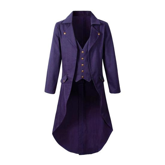 Приталенный смокинг с лацканом, с длинными рукавами, в стиле ретро, пиджак для платья, пиджак для костюма в средневековом стиле, одежда для праздничных вечеринок