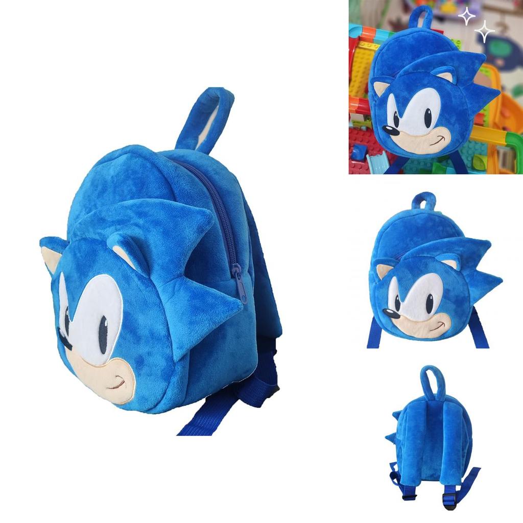 Supersonic Sonic Hedgehog Backpack Adorable Plush Schoolbag For Kids