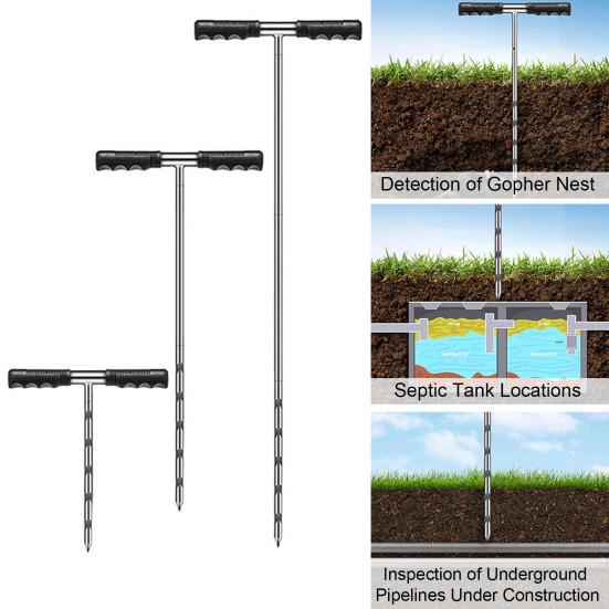 Набор зондов для отбора проб почвы, зонд для сбора проб почвы из нержавеющей стали с Т-образной ручкой, регулируемый