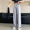 Большие размеры, широкие брюки из ледяного шелка для женщин, летние, тонкие, с высокой талией, свободные, с защитой от комаров, повседневные, прямые брюки до пола