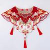 Аксессуары для домашних животных: Кот Ханьфу Облачный Воротник Красный для Праздника, Собака Древний Стиль Оборка с Маленькой Собачьей Галстуком-бабочкой.