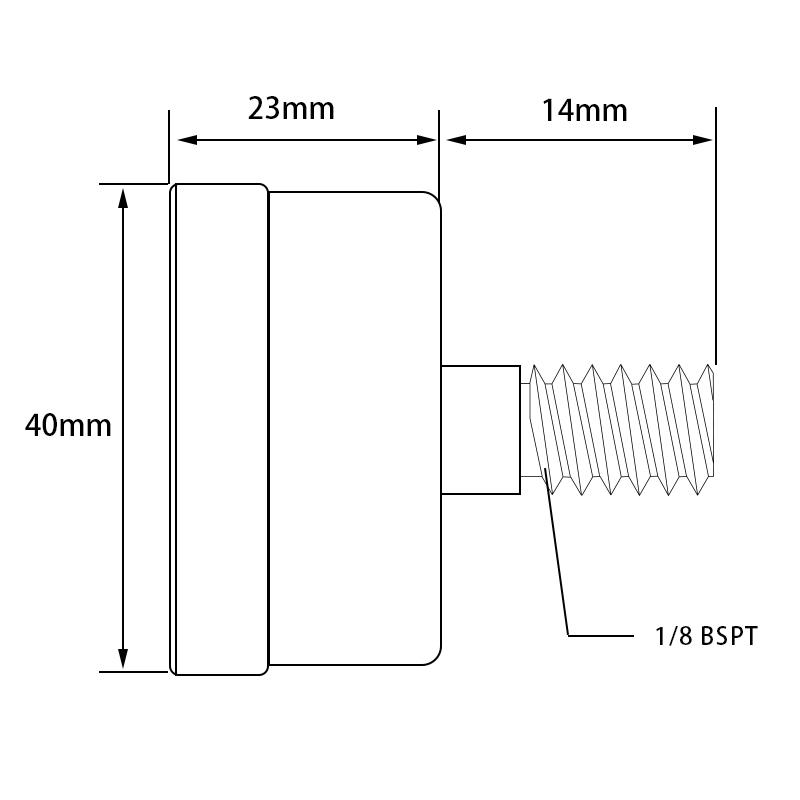 TS-40-300PSI High Precision 0-20Bar Oil Pressure Gauge Water Pressure Gauge Dual Scale Gas Pressure Gauge