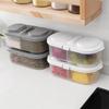 Double-compartment Covered Storage Box Kitchen Food Grains Sealed Jar Kitchen Refrigerator Sealed Crisper Plastic Flip Crisper