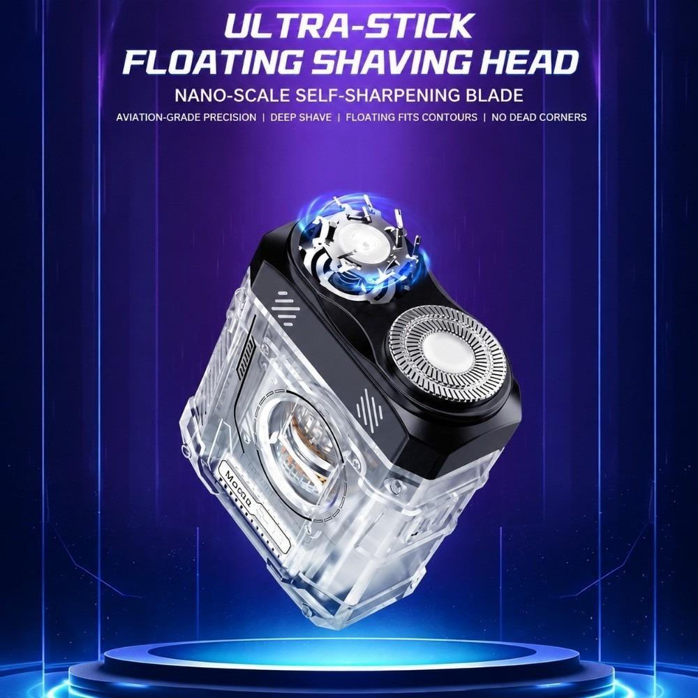 Portable Electric Shaver Waterproof Mini Shaver Mecha Punk Style Beard Razor Men
