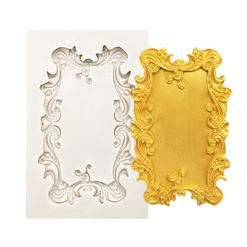 Po Frame Mirror Силиконовая форма Инструменты из смолы Сахарная поделка Форма для выпечки кексов Инструменты для украшения тортов из помадки