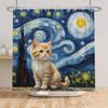 Милая шторка для душа с абстрактным рисунком животного, мультяшная забавная шторка для душа на тему домашних питомцев, украшение для детской ванной комнаты с крючком