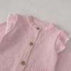 2024 Autumn Infant & Toddler Girls' Pink Knitted Jacket with Pink Ruffle Skirt Pants Set