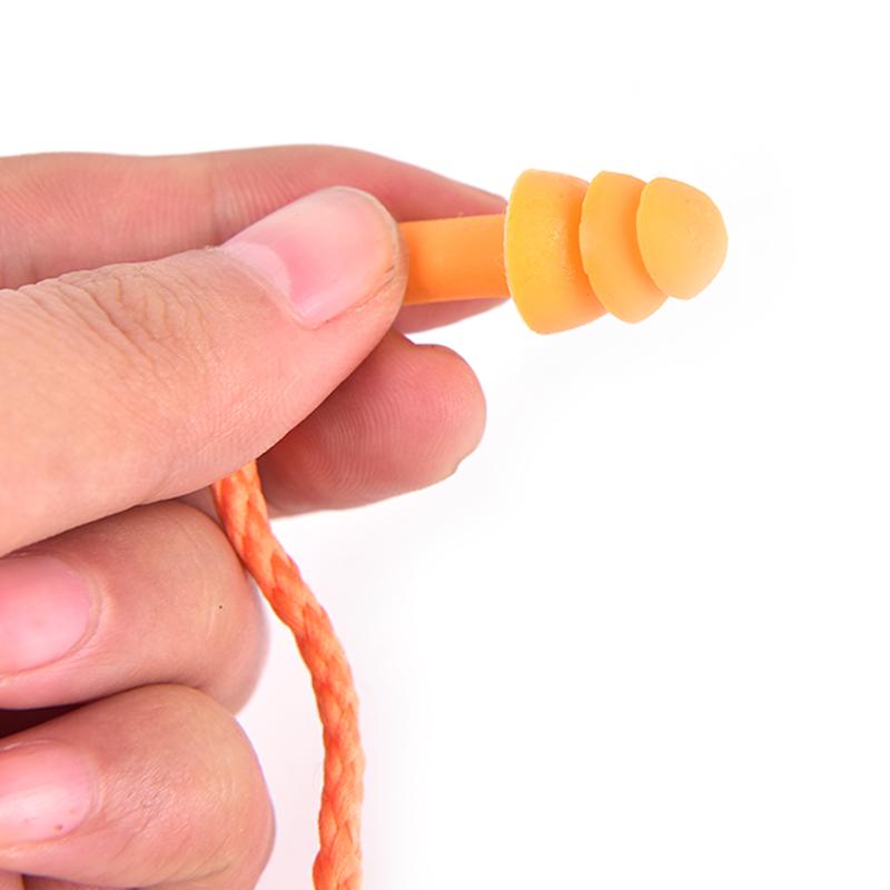 1шт мягкие силиконовые беруши с проводом многоразовые беруши для защиты органов слуха