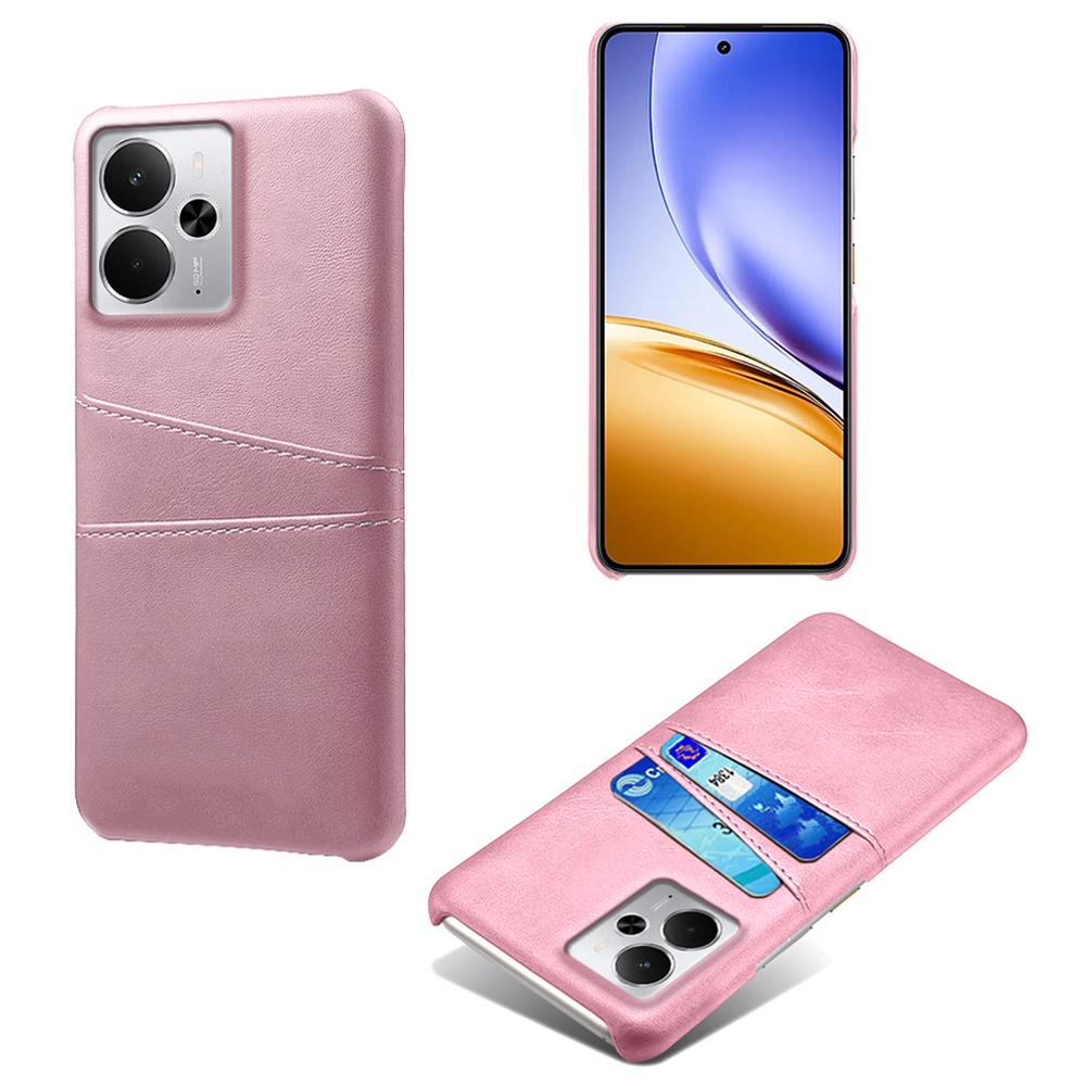 For Realme 14 5G Case Dual Card Slots PU Leather + Hard PC Phone Cover