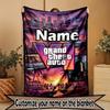 Custom Name Personalized Grand Theft Auto VI Print Blanket, Home Decor, Bedroom, Sofa, Camping, Couch, Gifts for Birthday Christmas