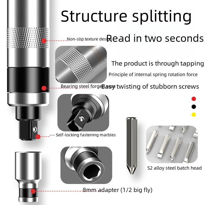 Набор отверток с ударным и молотковым механизмом: Ослабляйте, извлекайте и закручивайте винты без усилий.
