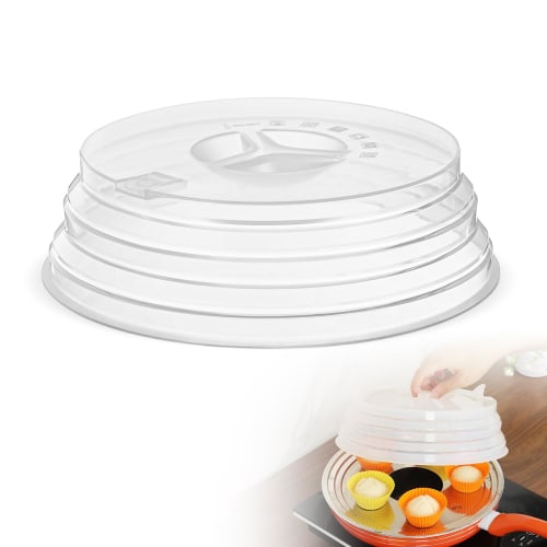 Aieve [Steamer with Lid and Plate] Steamer Plate Lid, Silicone Steamer Plate Cover, Foldable, Steamed Food Cookware, Steamer, Support Lid