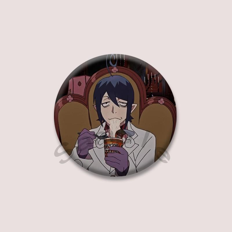 Creative Anime Blue Exorcist Brooch Pins Rin Okumura Mephisto Pheles Cartoon Badge Backpack Hat Clothes Jewelry Accessories Gift