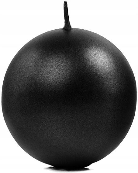 Metallic Ball Candle, Black, 8Cm, 1 Piece
