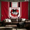 Custom Name St George Illawarra Dragons Printed Tapestry – Wall Hanging for Bedrooms, Dorms, and Home Decor
