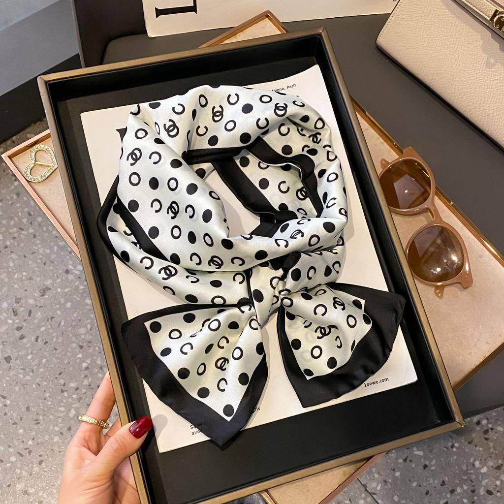 Long small silk scarf women's spring and autumn versatile thin and narrow scarf with shirt, foreign style fashion headband, new decorative silk scarf
