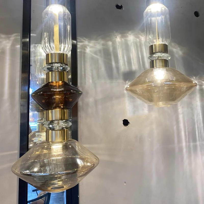 Светодиодный подвесной светильник из скандинавского стекла, подвесной светильник в американском стиле, для спальни в отеле, ресторана, бара, креативный декор, прикроватный подвесной светильник