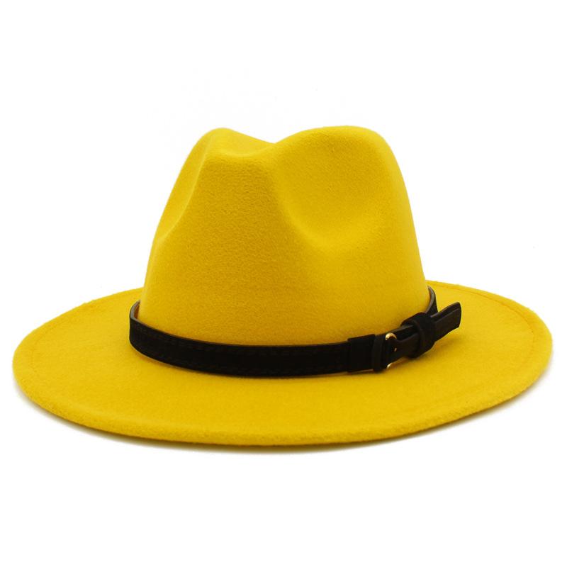 Unisex British Classic Large Brim Fedora Lightweight Hat For Autumn Winter