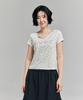 AWESOME STUDIO Flower Pattern Love T-Shirt Light Beige