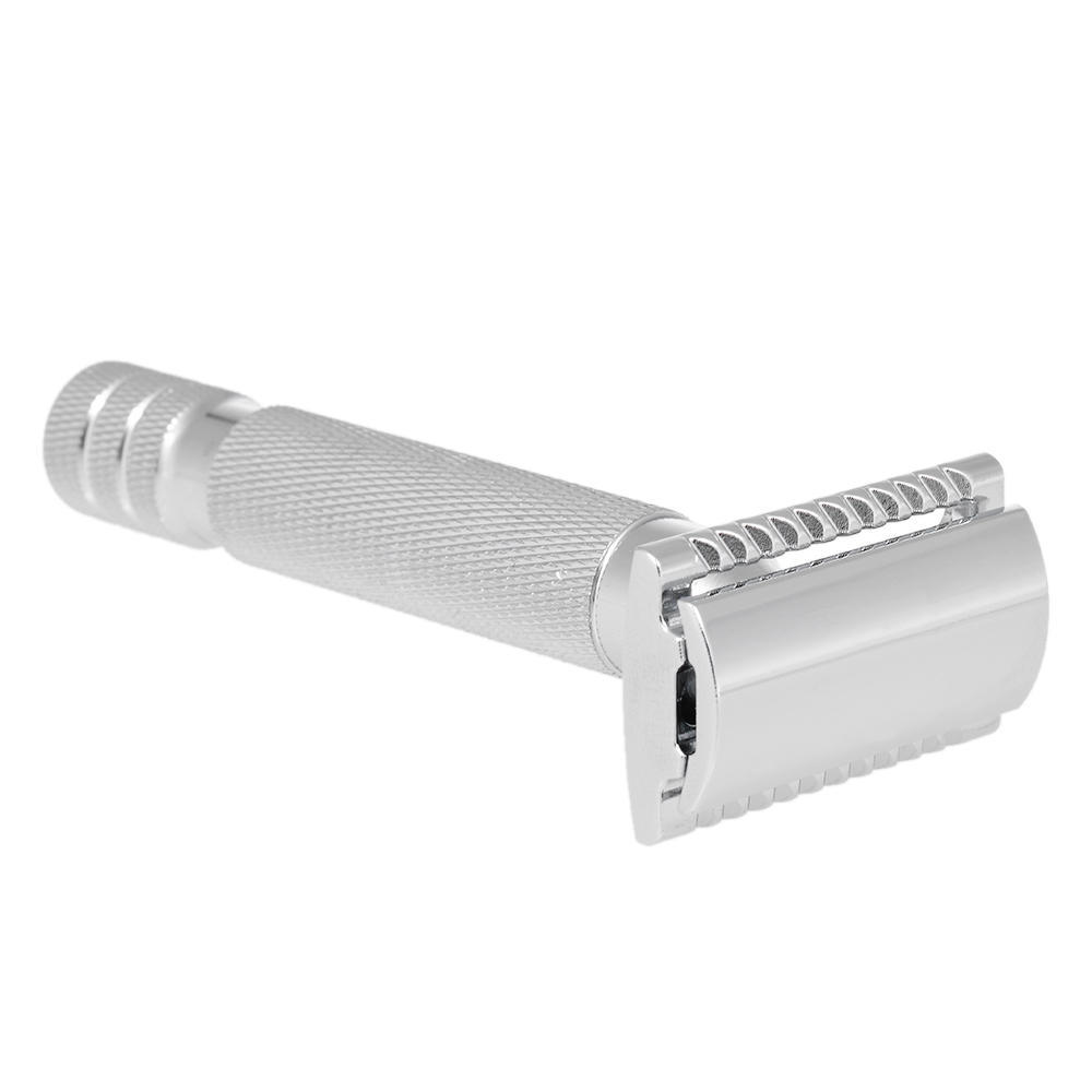 Бритвенные бритвы с двойной ручкой, безопасные, традиционные, для влажного бритья, нержавеющая сталь, хромированное покрытие