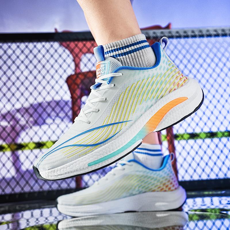 Кроссовки Mesh Popcorn Sports Shoes для бега у мужчин, летние дышащие спортивные кроссовки для поступления в старшую школу