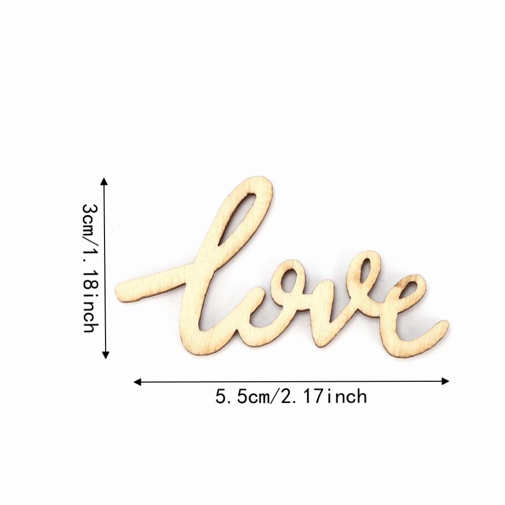 100pcs Mini Size Love Script Wood Letters Wood Material DIY Wood Letters Scrapbook Decoration