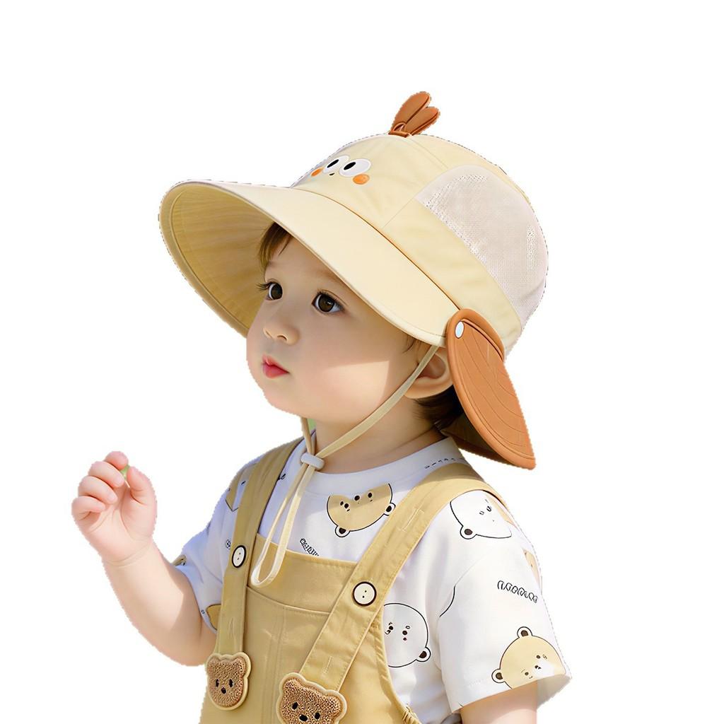 Детская мультяшная шляпа от солнца с вышитым полем для защиты от солнца на улице