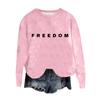 Women's Fashion Round Neck Pullover Top Long Sleeve Tee Printed Sweatshirt