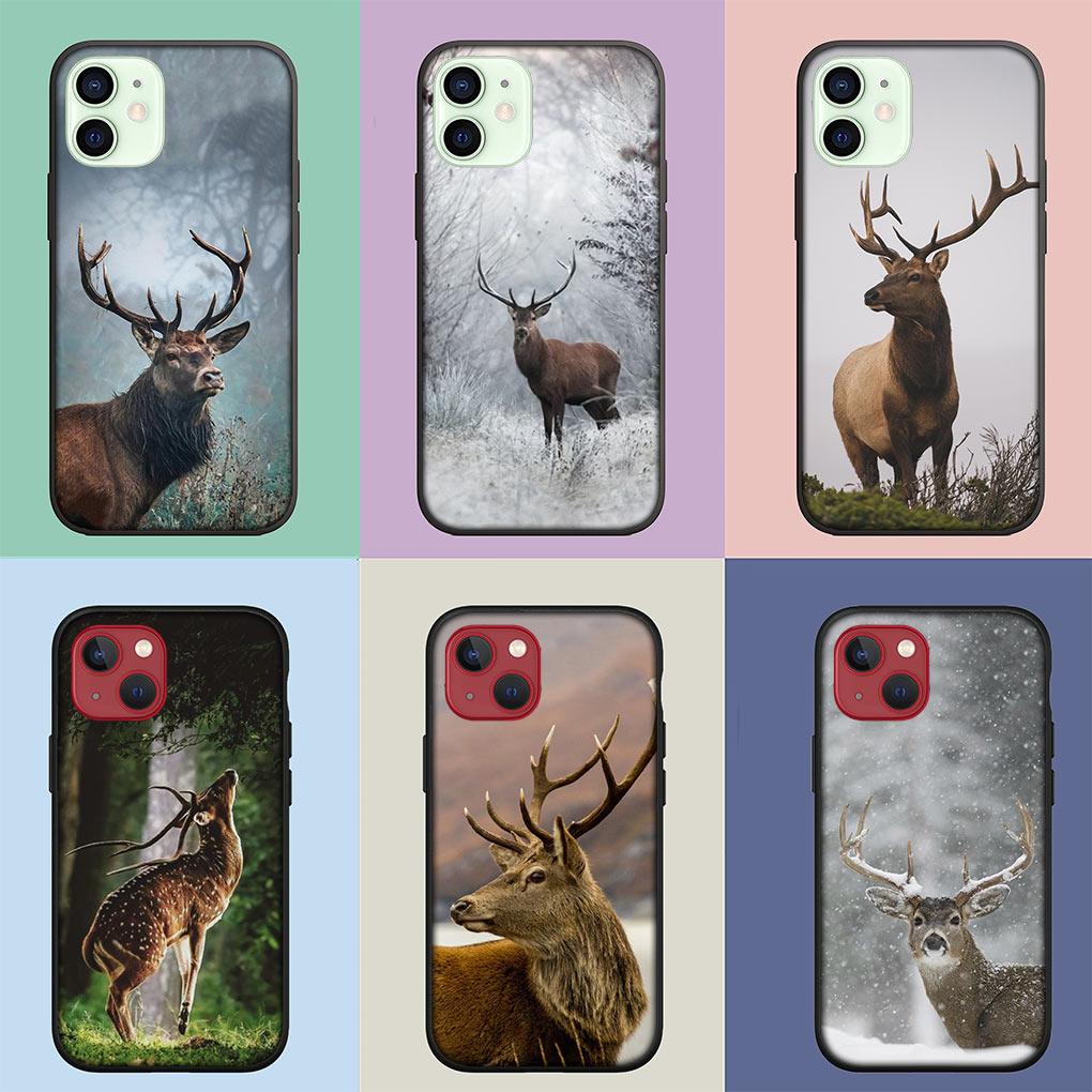 Deer Wild Hunting Buck Cover Phone Case for Apple iPhone 15 14 Plus 13 12 Mini Pro Max XR + 13Pro 14+ 15+ Funda Soft Casing