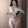 Women's 2024 Four-Piece Bikini Set: Push-Up, Sexy, Slimming Design for Small Busts - Ideal for Hot Spring Vacations.