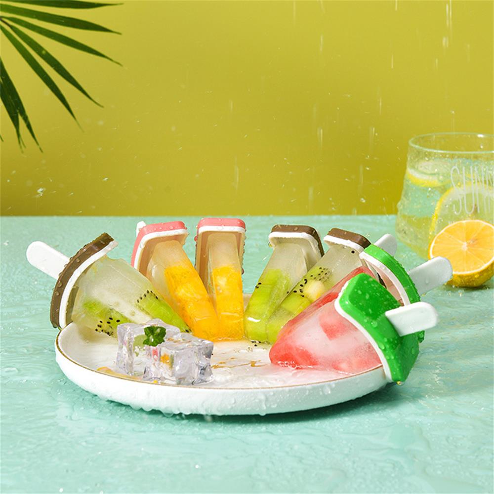 4pcs Watermelon Shape Ice Mold, Popsicle Maker with Cover, DIY Homemade Ice Cream Tool, Leakproof Design for Frozen Treats