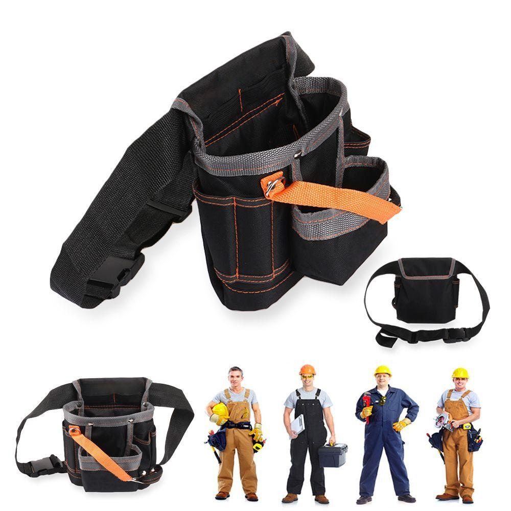 Belt Waist Pack with 8 Pockets Electrician Tools Bag Instrument Pouch Oxford Cloth Toolkit