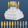 10pcs Ceramic Carbide Nail Drill Bits Set with Stand Holder Box Milling Cutter for Manicure Machine Removing Gel Nail Polish Bit