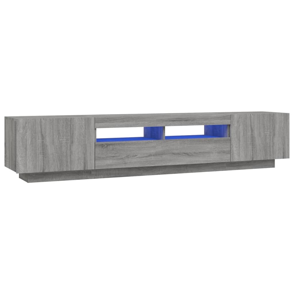 2 Piece TV Cabinet Set with LED Lights Gray Sonoma Particleboard