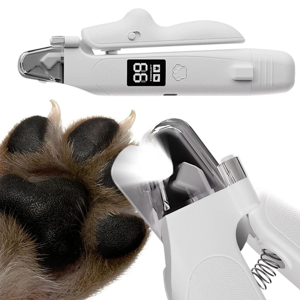 2 in 1 USB Rechargeable Pet Nail Grinder with Dual LED Light Dog Cat Nail Clipper Trimmer Small Medium Large Pets