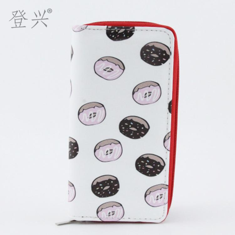 New Donut Cookie Combination PU Wallet Clutch Bag, Cartoon Wallet