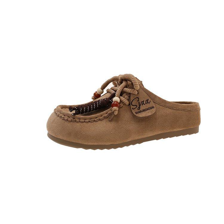 Thick-soled Inner Height-increasing Boken Shoes Bag Head Half Slippers Women's Summer Wear 2025 New Ugly and Cute One-pedal Boken Single Shoes