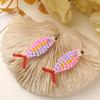 4pcs/set Handmade Craft Beads Diy Charms 3D Fish Shaped Bag Pendant  Hairpin Making Kit