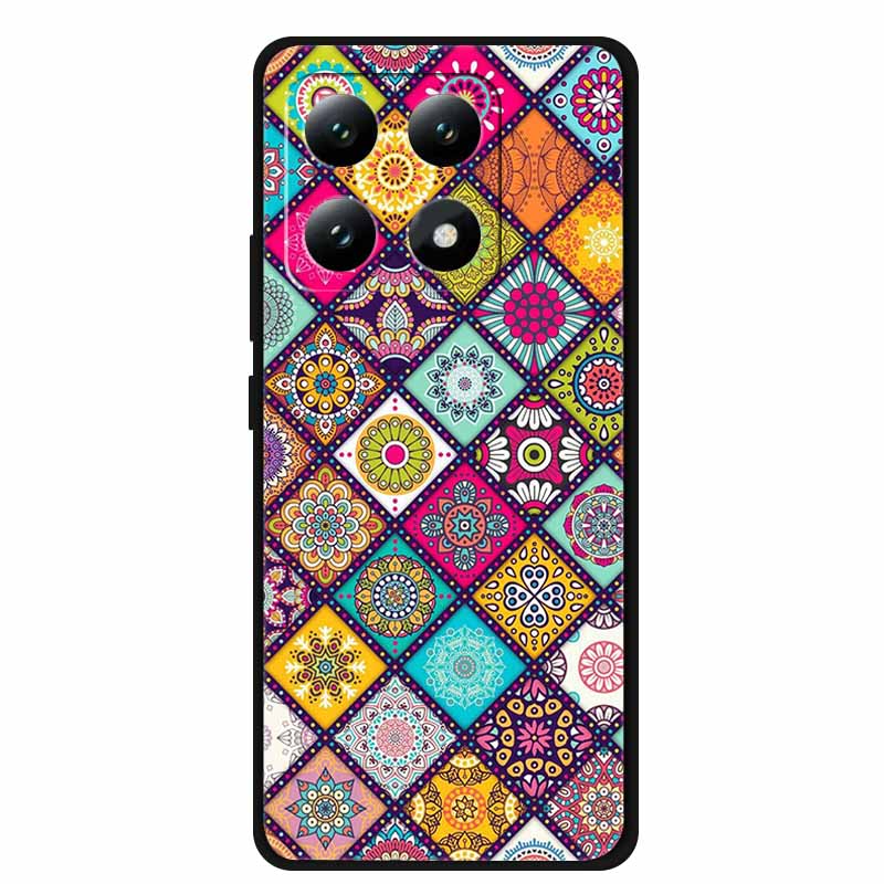 Для Xiaomi 15T 5G Чехол Цветы Мягкий Силикон ТПУ Задняя Крышка Для Xiaomi 15T Pro 5G Capa Boho Цветная Защита от Царапин