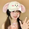 Плюшевая кепка с кроличьими ушками, кепка с козырьком Y2k, солнцезащитная шляпа, трендовая бейсболка, для девочек