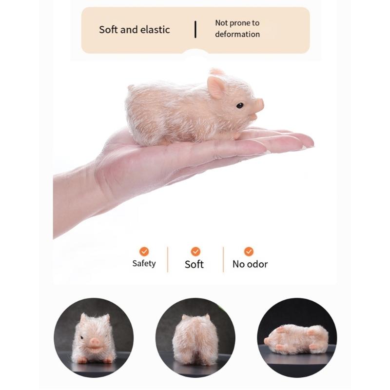 Миниатюрная кукла-поросенок Reborns, фигурка, 5 шт., Сенсорная фигурка животного, кукла, игрушка для ухода за детьми, для игры в помещении и на улице, ролевые игры
