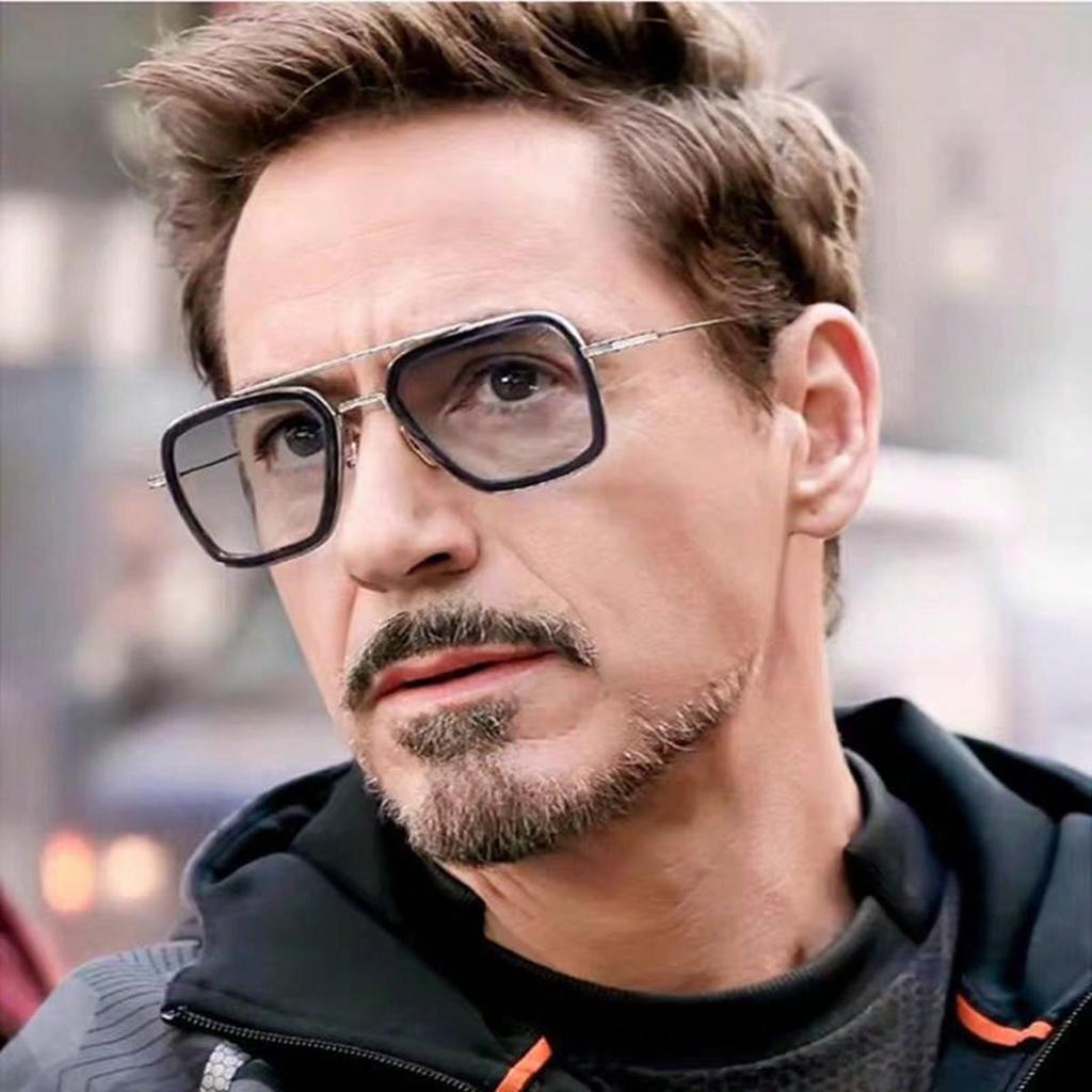 1 пара мужских очков в металлической геометрической оправе в стиле пилота в стиле ретро