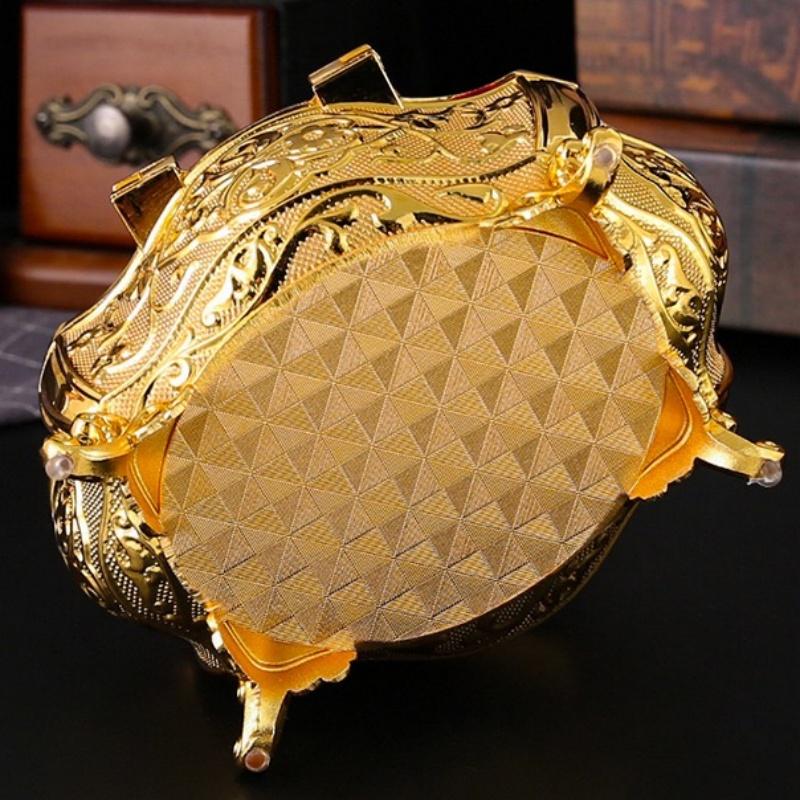 Эллипсоидная Шкатулка для Хранения Ожерелий Европейский Стиль Золотой Органайзер для Украшений Сплав Чехол для Серёг Банка для Хранения Колец Настольный Дисплей
