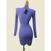 South Korea Card Half-high Collar Metal Zip-up Sexy Sheath Short Dress Western Style Slim Fit Long Sleeve Inner Wear Dress