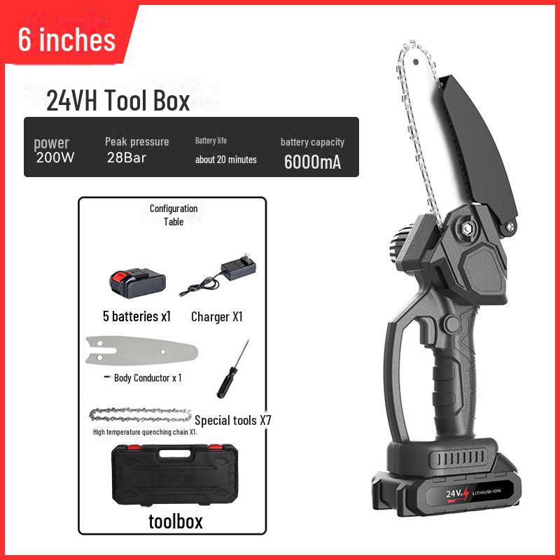 Мощная аккумуляторная ручная электрическая цепная пила для обрезки деревьев и лесозаготовки