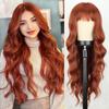 Синтетические длинные натуральные волнистые парики с челкой, парики для волос, термостойкое волокно для женщин, повседневный косплей